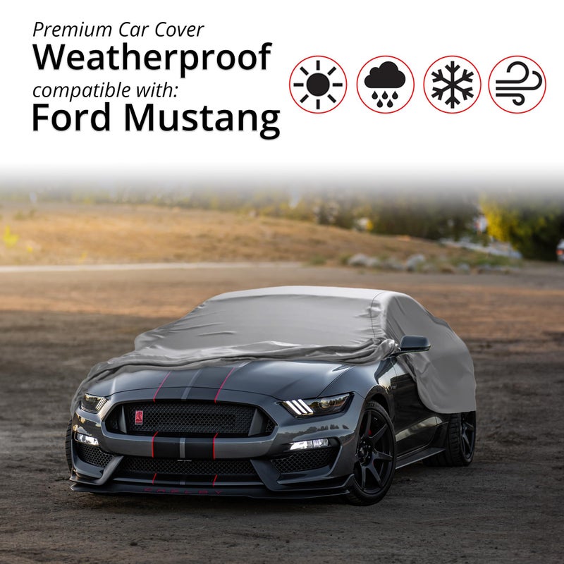 AllGuard Car Covers Weatherproof Max Car Cover & Warranty Compatible with Ford 1979-2004 Mustang â€“ Outdoor Cover Theft Cable Lock Car Accessories Better Than Waterproof - Image 2
